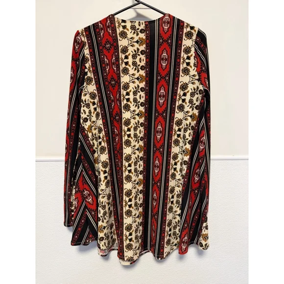 Show Me Your Mumu Mini Tunic Dress women’s XS Red Black Floral Boho Long Sleeve - Picture 12 of 16